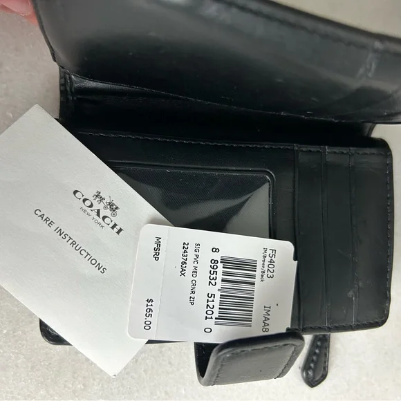 Coach Signature Brown and Black Tote with Wallet - Picture 13 of 16